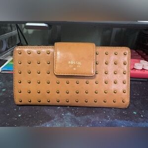 Fossil Tan & Studded Wallet